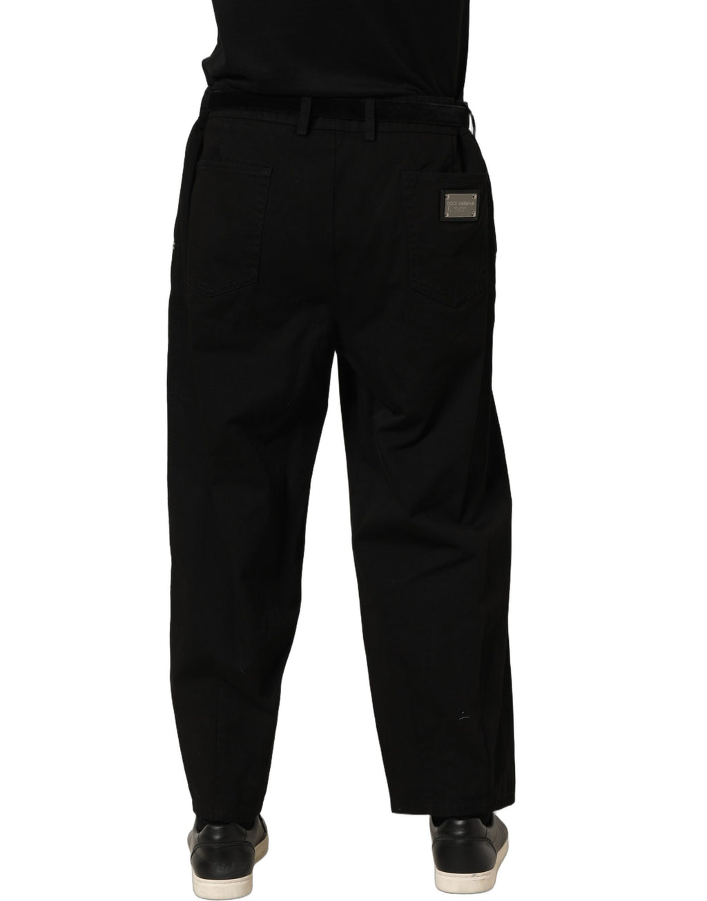 Black Mid Waist Straight Men Trouser Pants