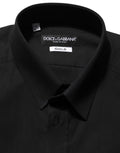 Black Cotton Stretch GOLD Fit Dress Shirt