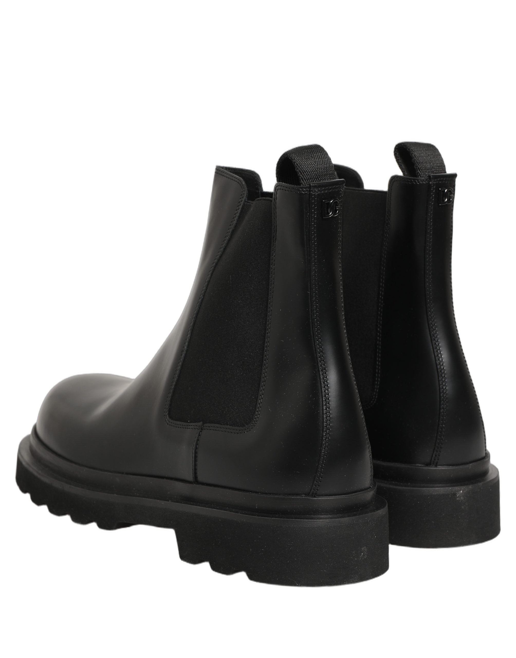 Black Chelsea Boots Leather Slip On Men Shoes