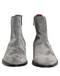 Gray Suede Leather Chelsea Boots Shoes
