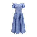 Blue Cotton Casual Dress