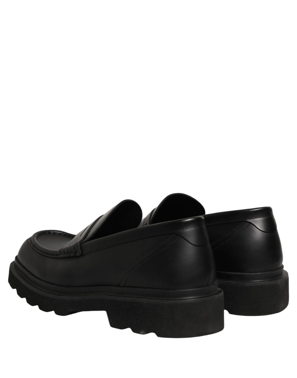 Black Calfskin Leather Men Dress Loafer Shoes