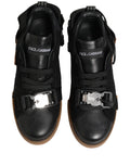 Black Leather Low Trainers Men Sneakers Shoes