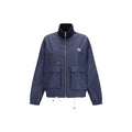 Blue Polyester Full-Length Jacket