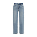 Blue Cotton Straight-Leg Jeans