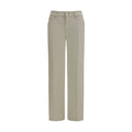 Beige Cotton Straight-Leg Jeans