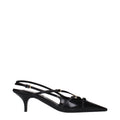 Black Leather High Heel Pumps