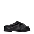 Black Leather Slippers