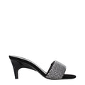 Black Fabric Stiletto Heel Sandals