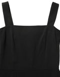 Black Viscose Stretch Sheath Midi Dress