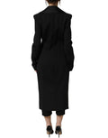 Black Nylon Double Breasted Coat Jacket