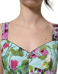 Multicolor Floral Cropped Bustier Tank Top