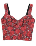 Multicolor Floral Cropped Bustier Tank Top