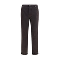 Brown Cotton Straight-Leg Jeans
