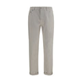 White Cotton Straight-Leg Jeans