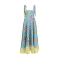 Multicolor Linen Casual Dress