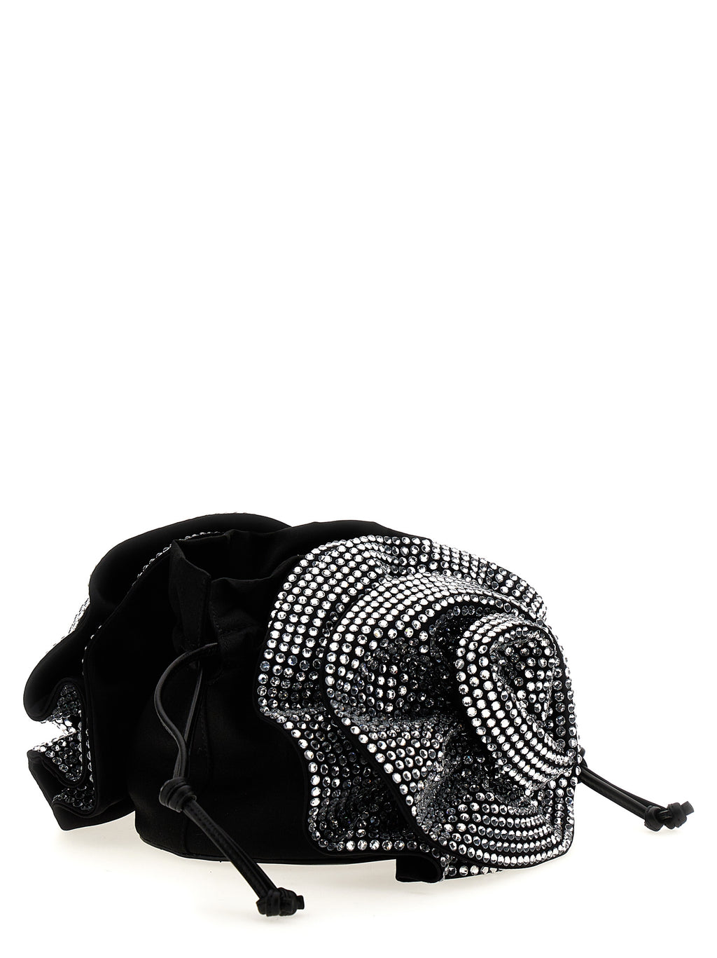 Black Viscose Crossbody Bag