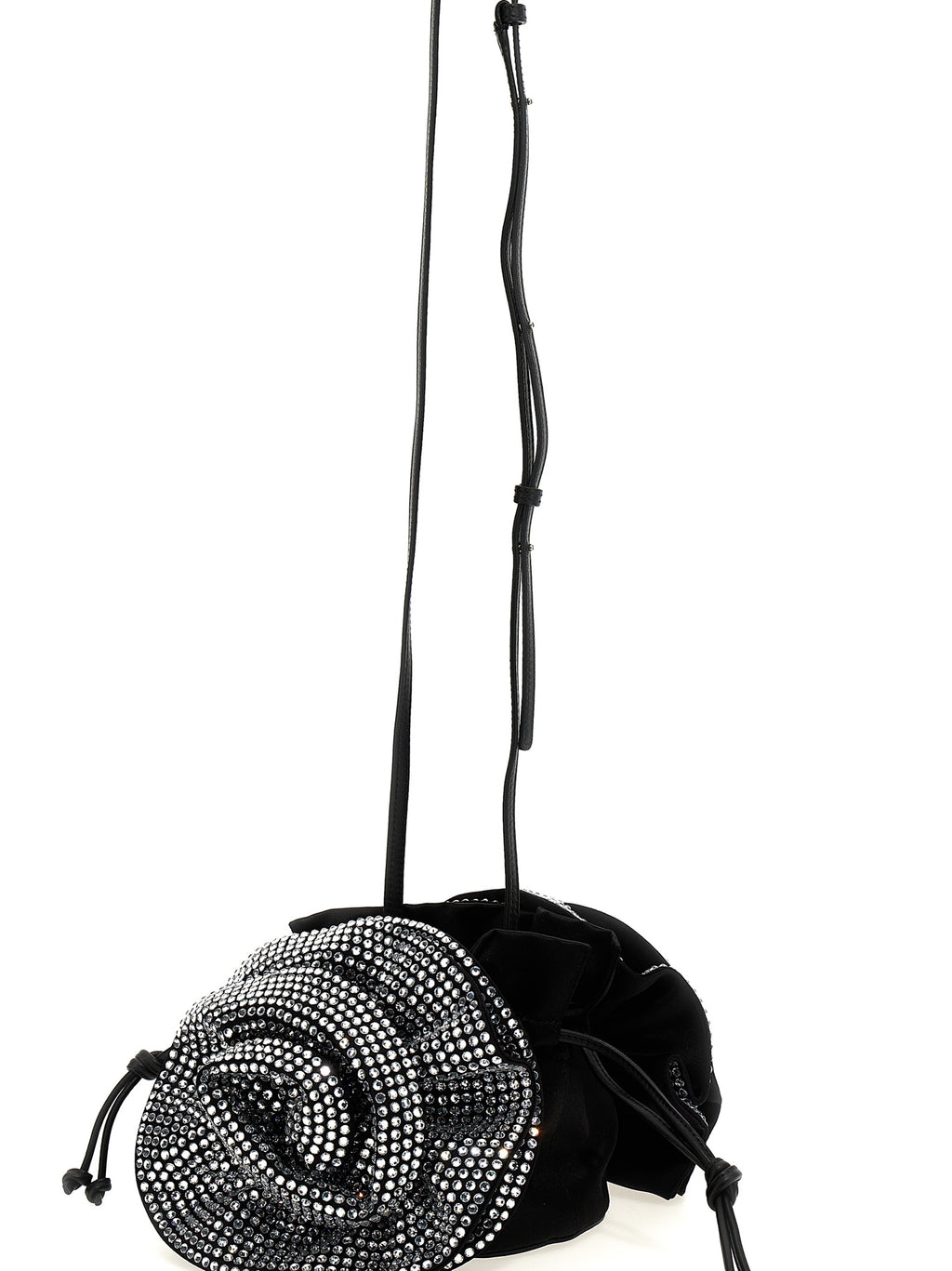 Black Viscose Crossbody Bag