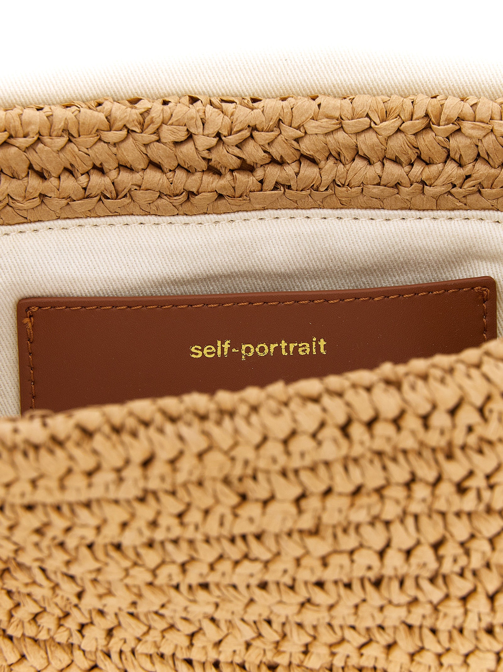 Beige Raffia Shoulder Bag