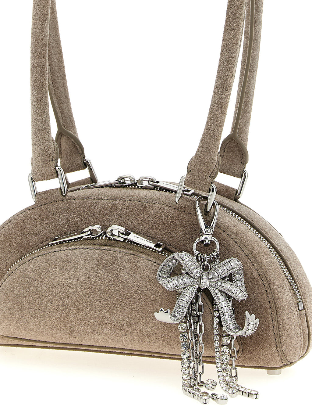 Gray Lamb Leather Shoulder Bag
