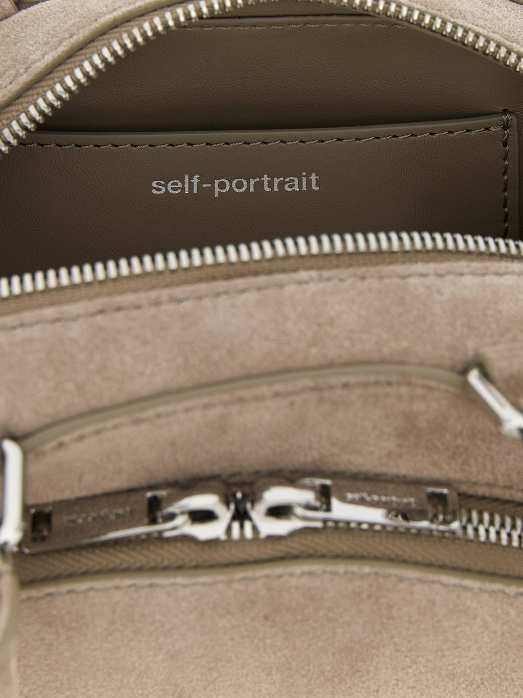 Gray Lamb Leather Shoulder Bag