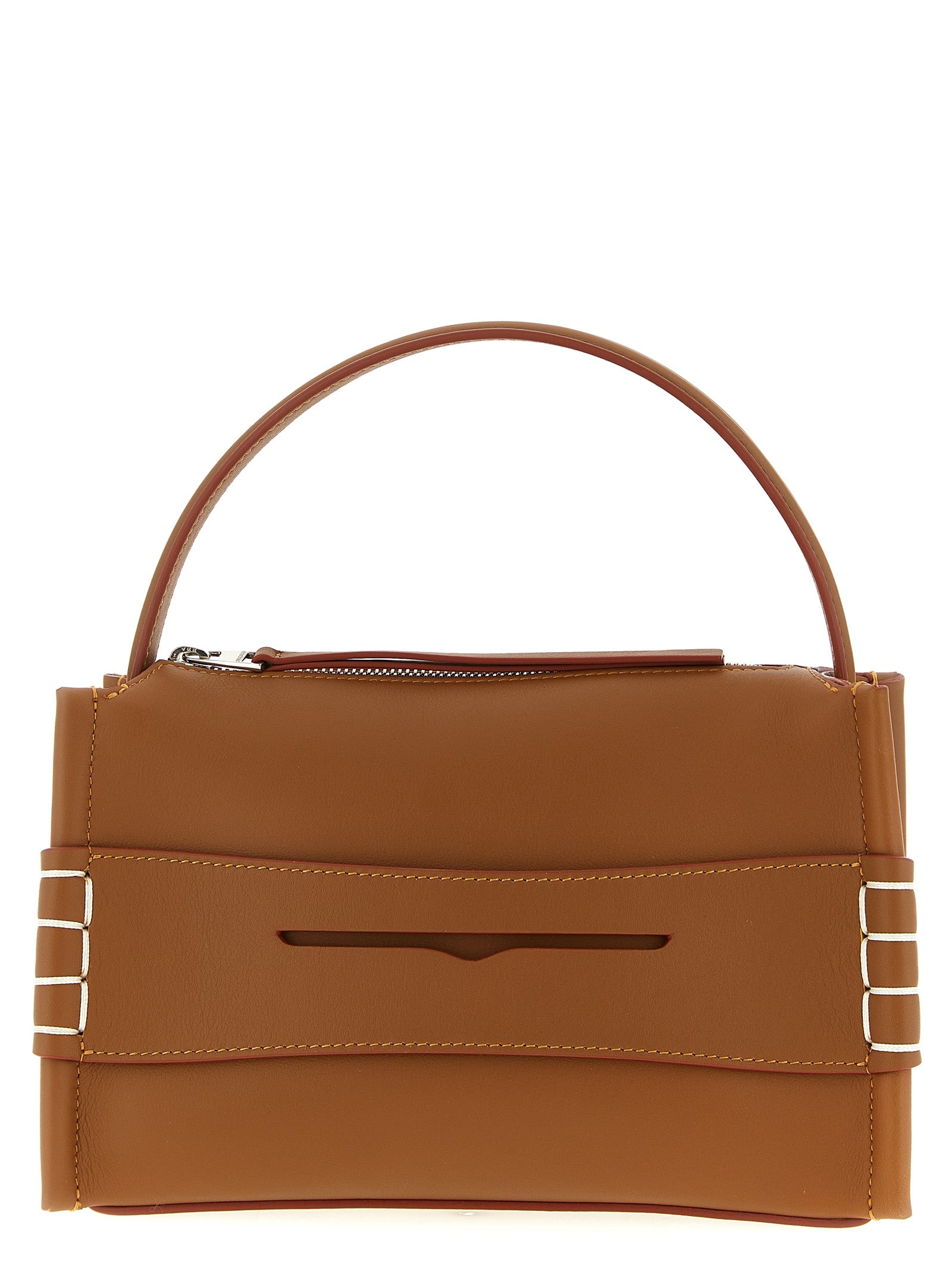 Brown Calfskin Shoulder Bag