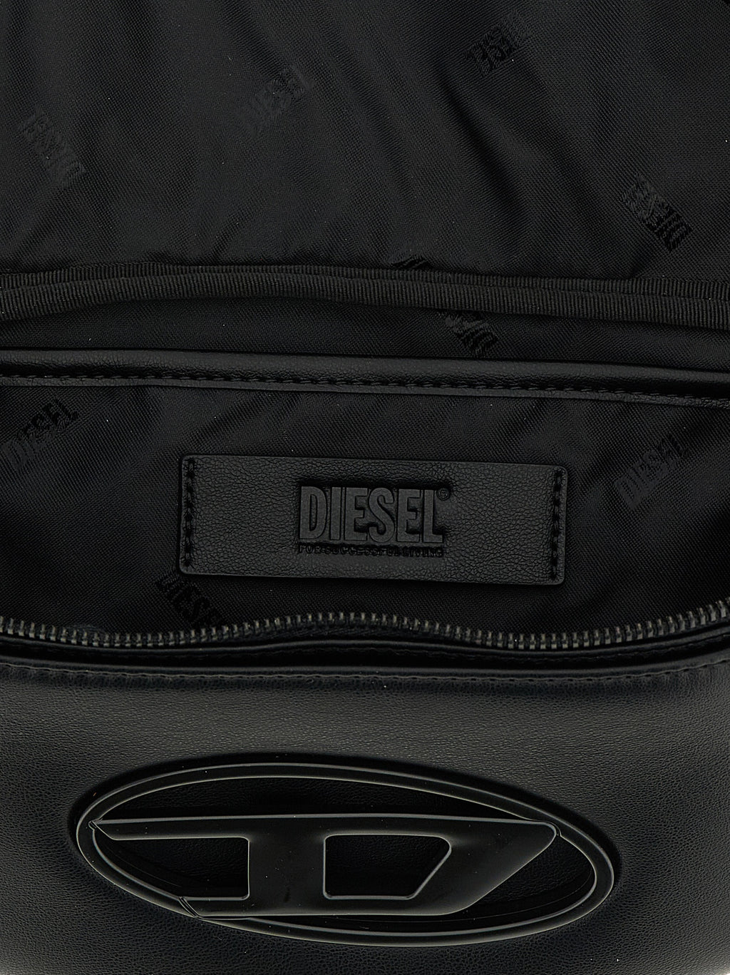 Black Polyethylene Crossbody Bag