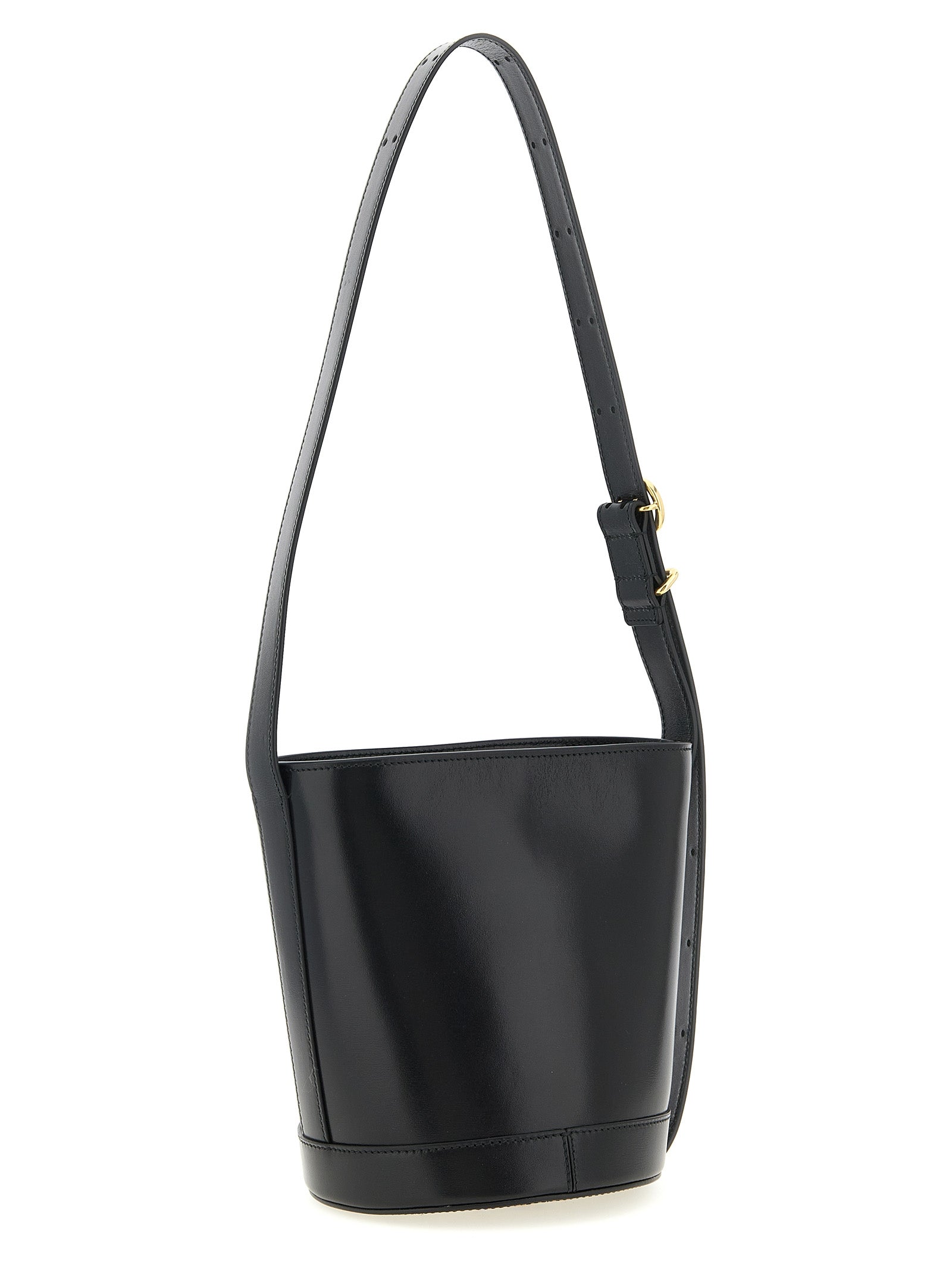 Black Calfskin Shoulder Bag