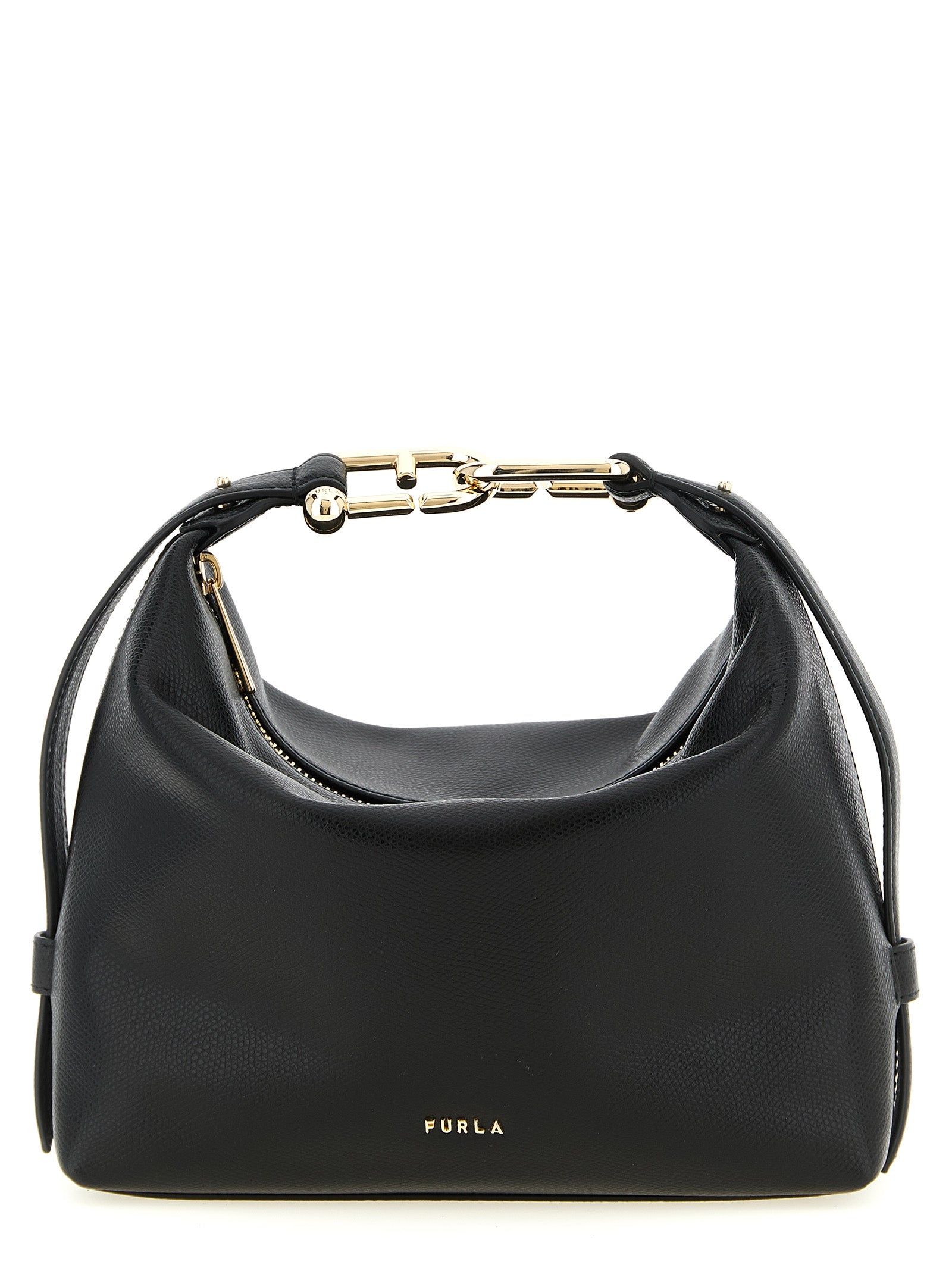 Black Calfskin Shoulder Bag
