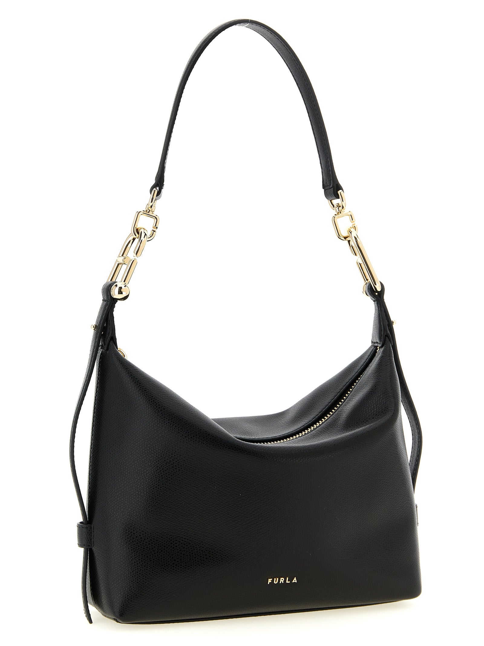 Black Calfskin Shoulder Bag