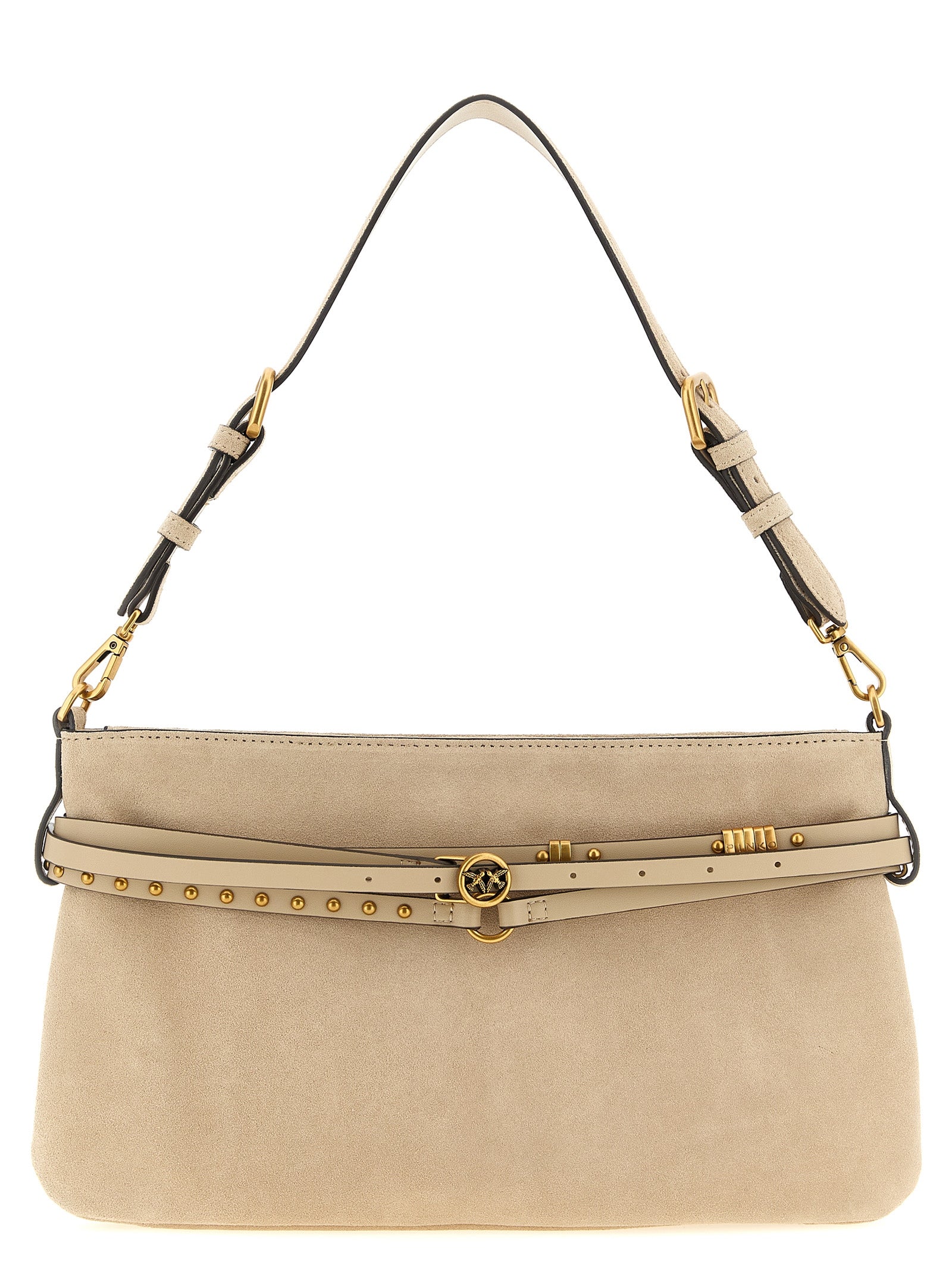 Beige Cowhide Shoulder Bag
