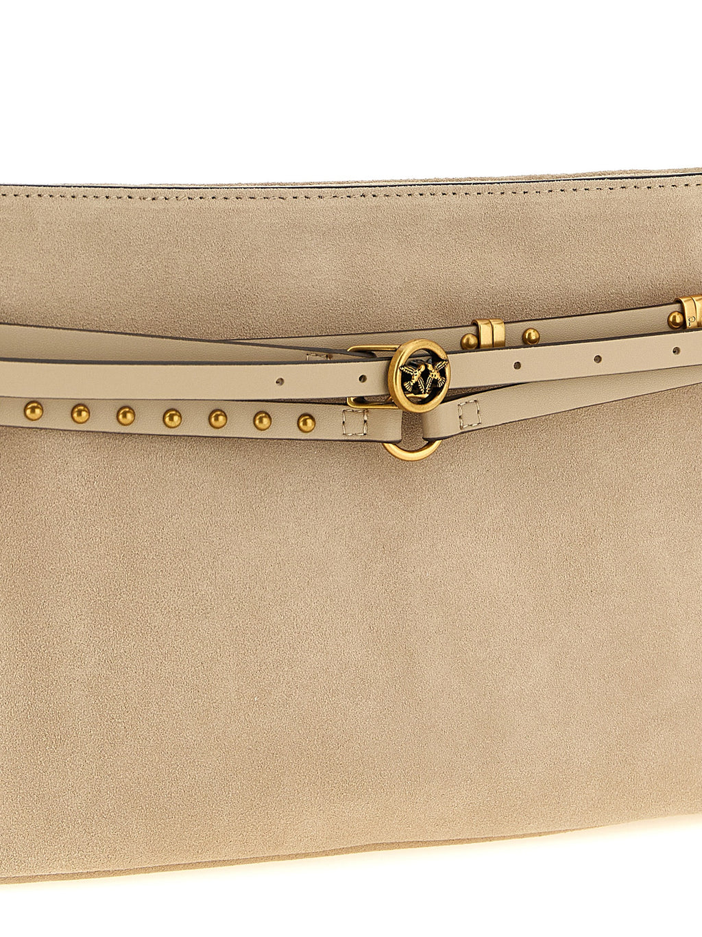 Beige Cowhide Shoulder Bag