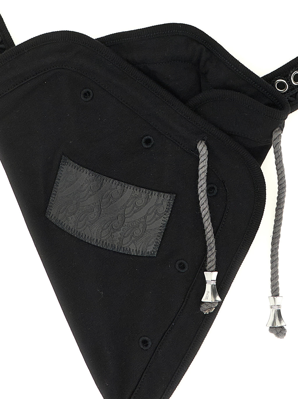Black Cotton Crossbody Bag