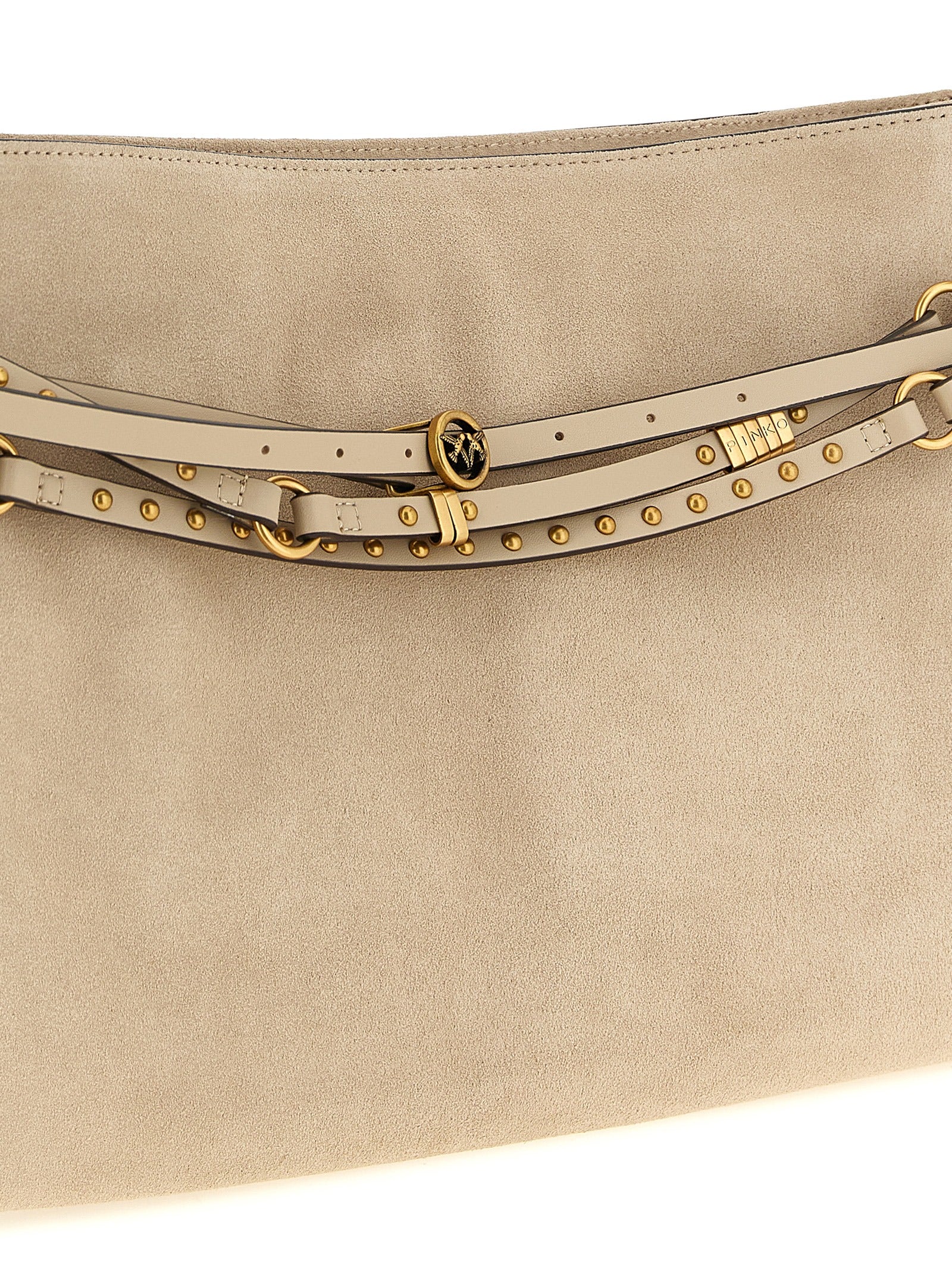 Beige Cowhide Shoulder Bag