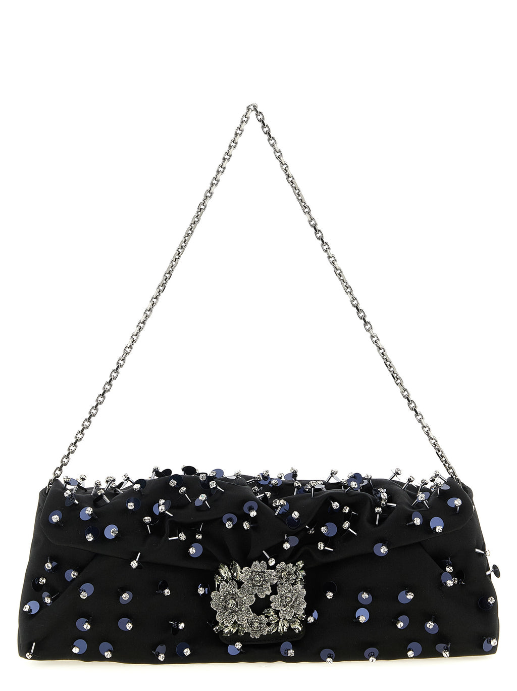 Black Viscose Clutch Bag