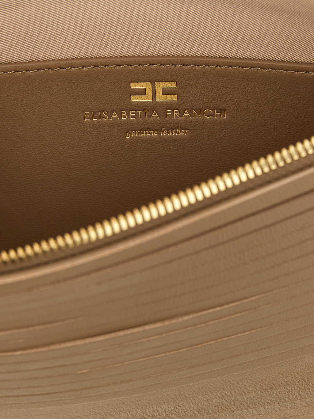 Beige Leather Clutch Bag