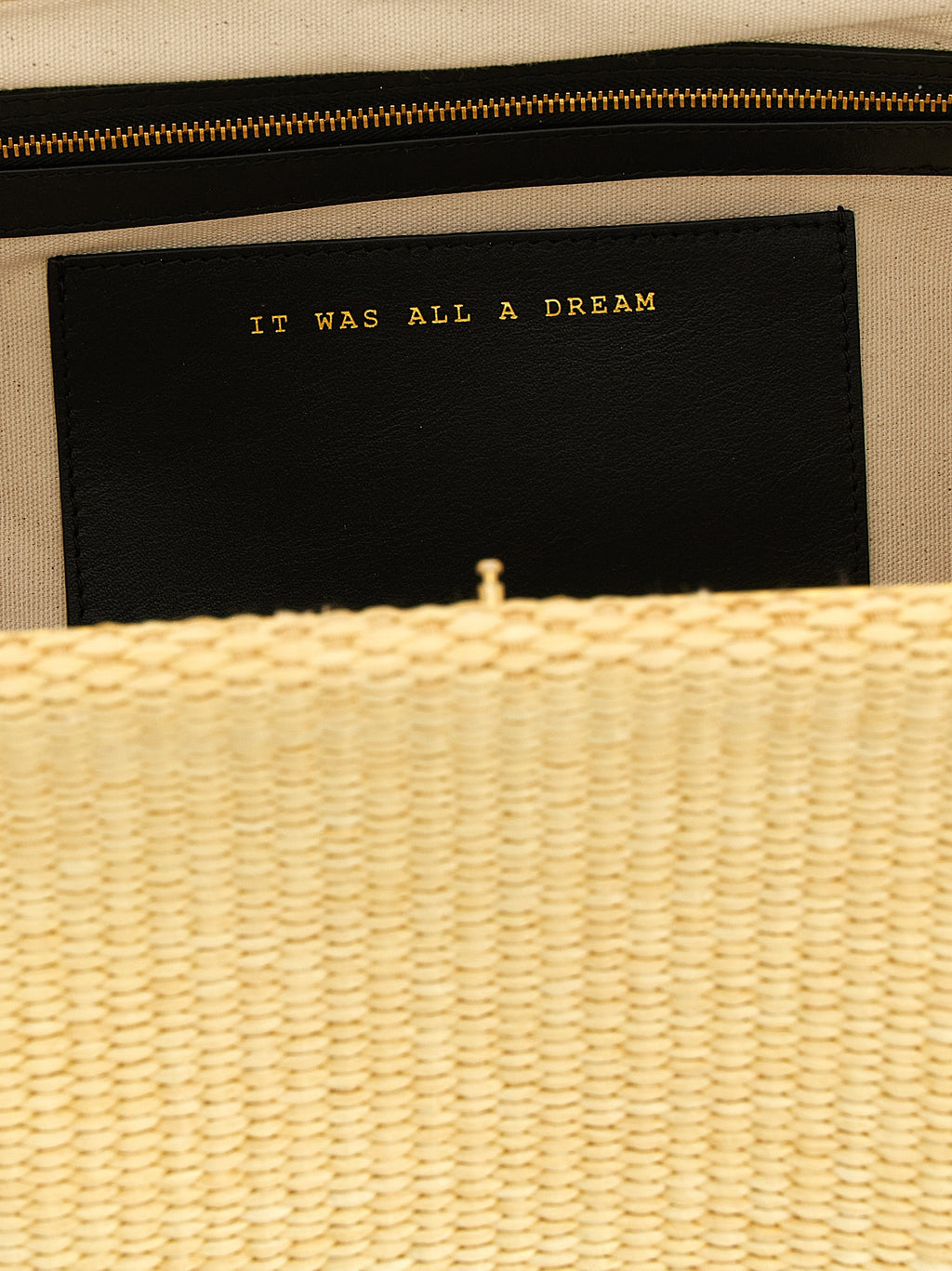 Beige Viscose Clutch Bag