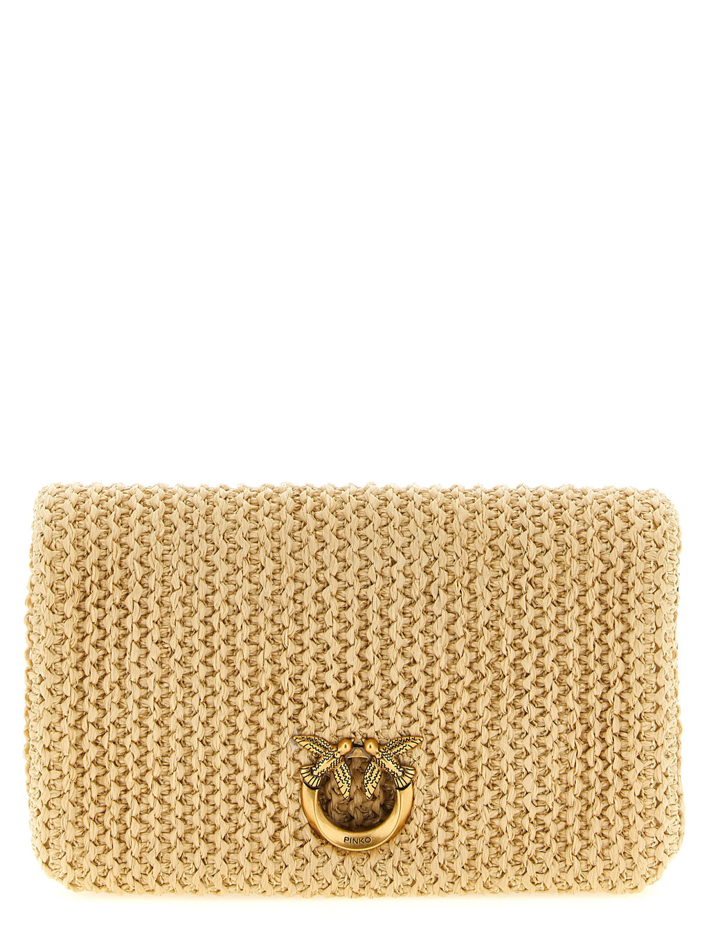 Beige Polypropylene Clutch Bag