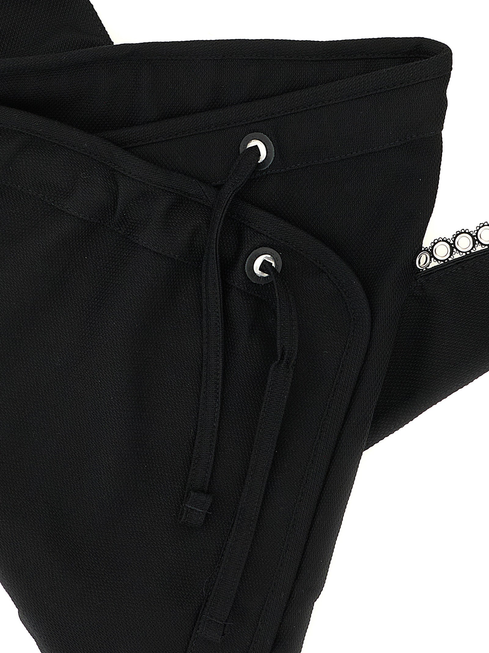 Black Cotton Crossbody Bag
