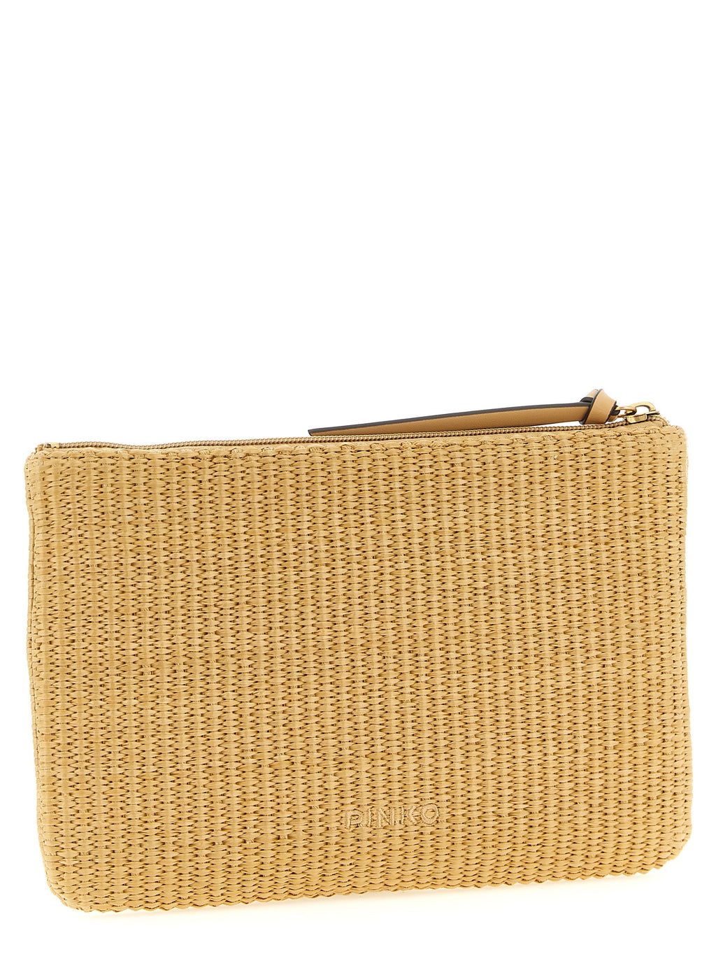 Beige Polypropylene Clutch Bag