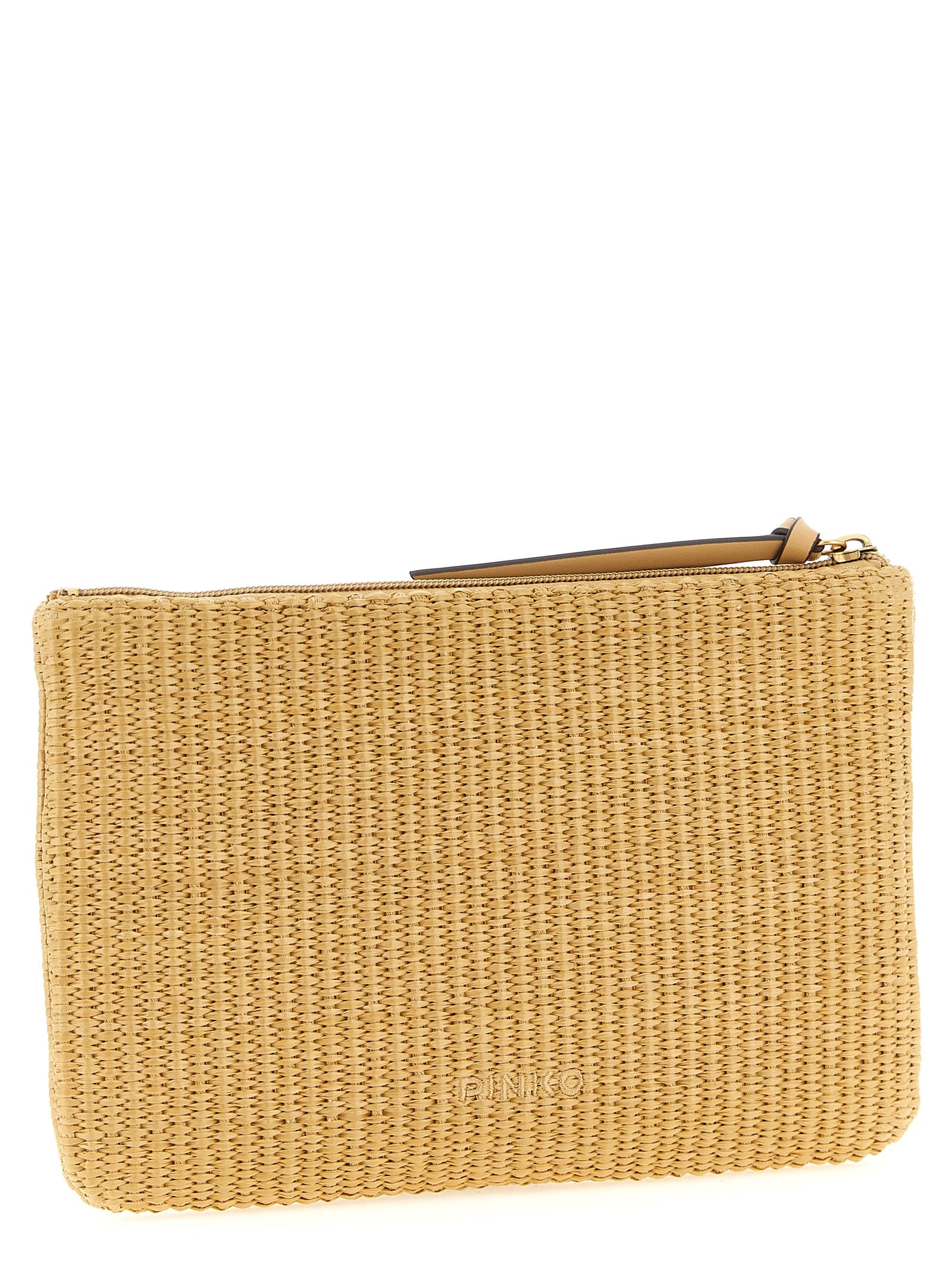 Beige Polypropylene Clutch Bag