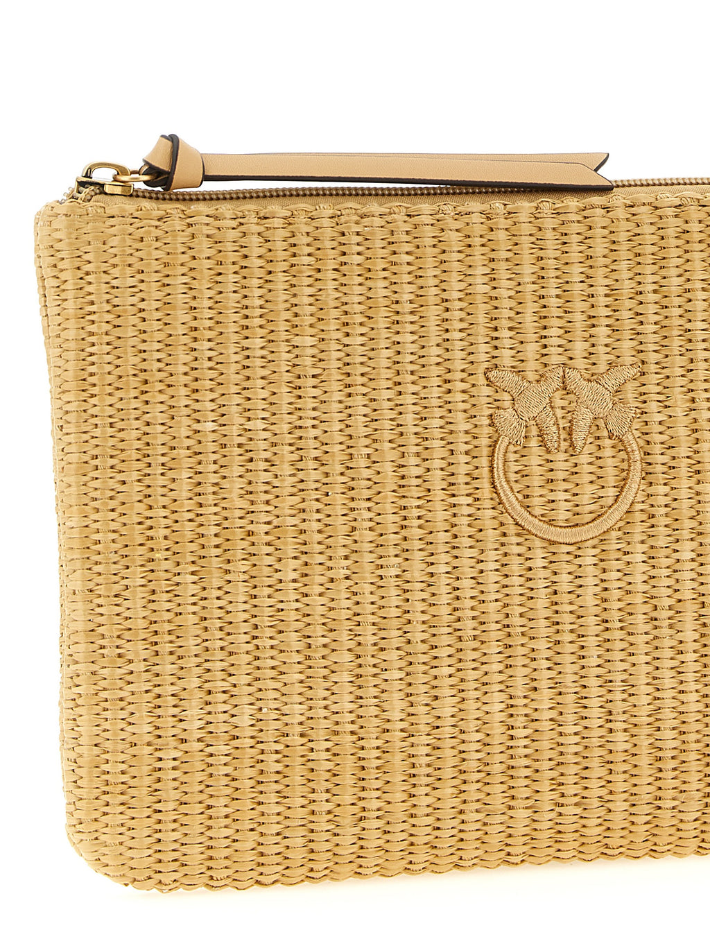 Beige Polypropylene Clutch Bag
