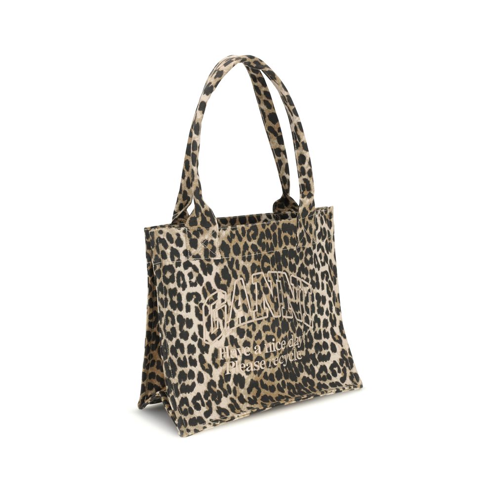 Brown Cotton Shoulder Bag