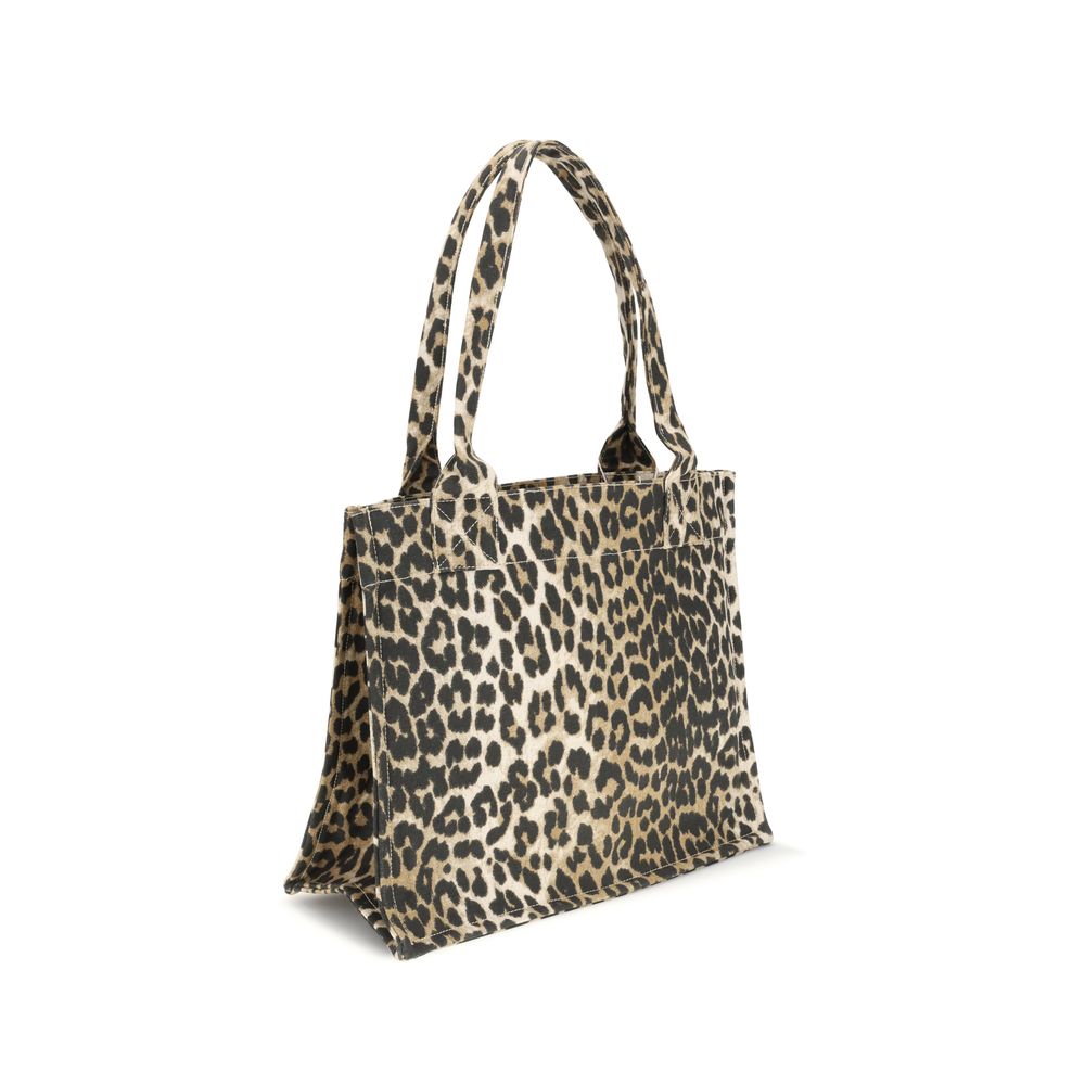 Brown Cotton Shoulder Bag