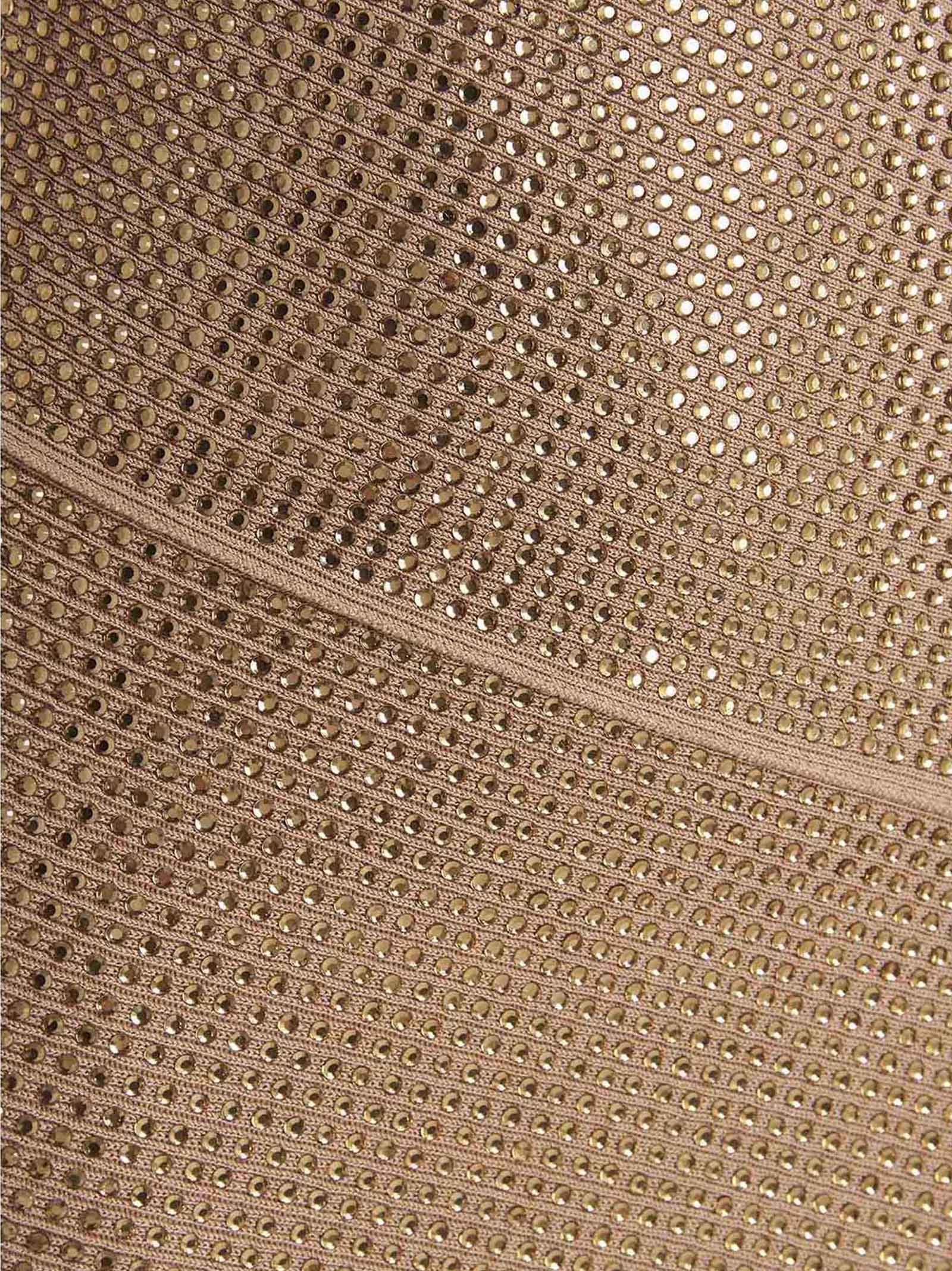 Beige Viscose Mini Skirt