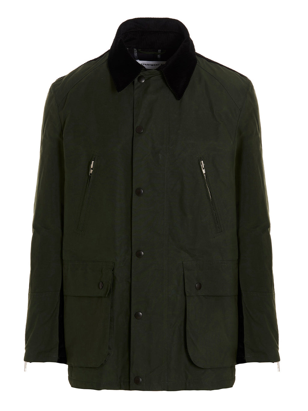 Bicolor Cotton Full-Length Jacket