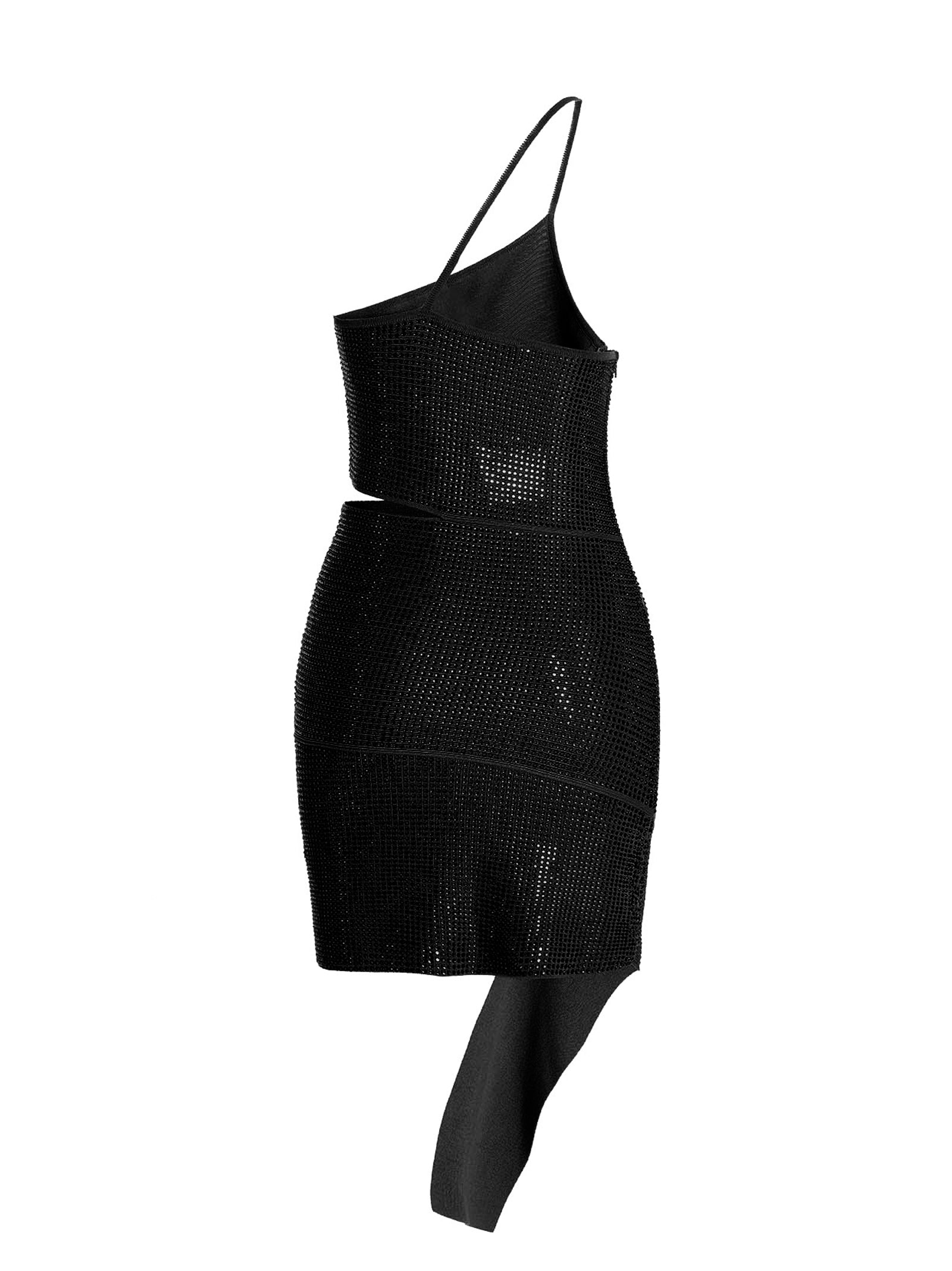 Black Viscose Short Dress