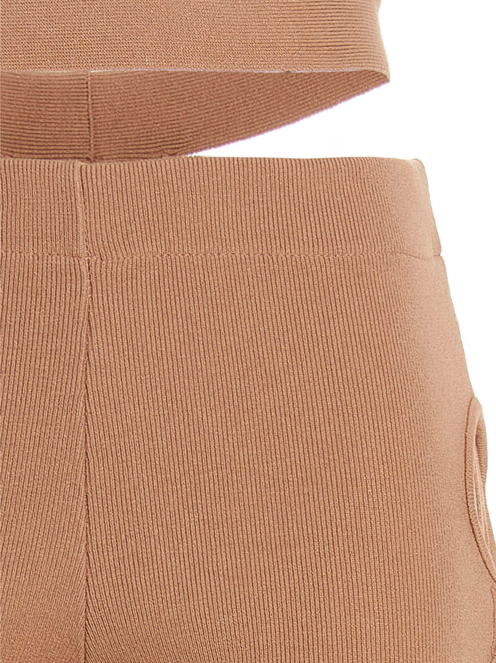 Beige Viscose Flared Pants