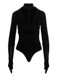 Black Viscose Bodysuit