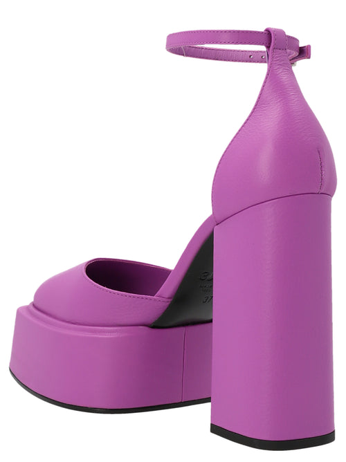 3Juin Purple Leather High Heel Pumps